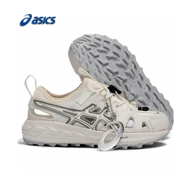 ASICS White Black Caged Midfoot Overlay Aggressive Lug Outsole Sneakers 11