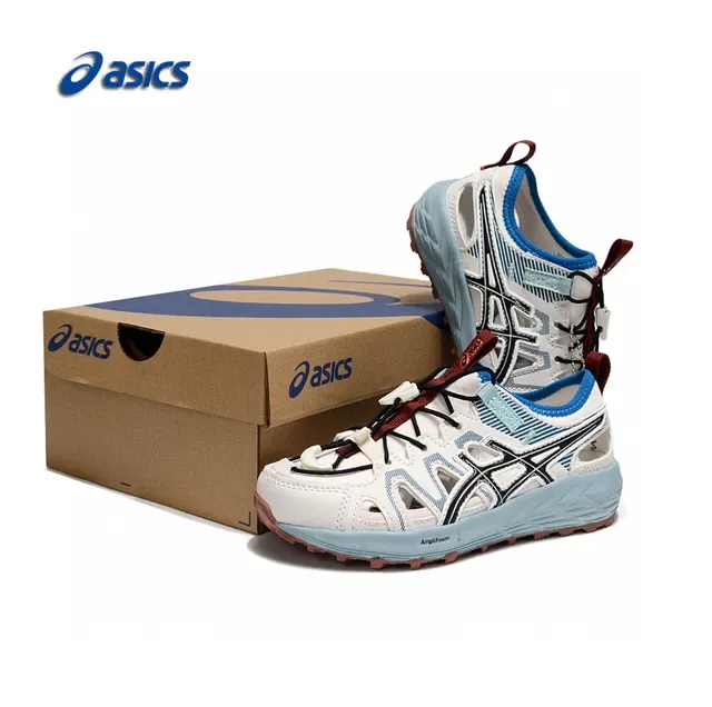 ASICS White Black Caged Midfoot Overlay Aggressive Lug Outsole Sneakers 15