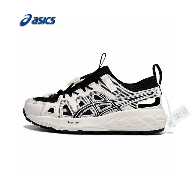 ASICS White Black Caged Midfoot Overlay Aggressive Lug Outsole Sneakers 20