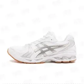 ASICS सफेद चांदी मेश अपर बाघ पट्टी दौड़ने के जूते