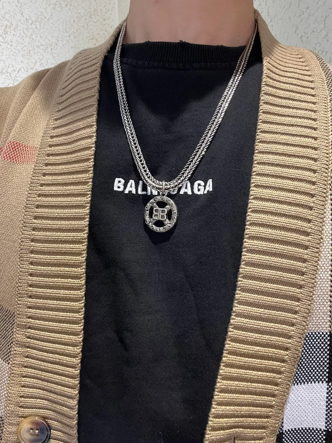 Balenciaga BB 编织链 精致吊坠项链 2