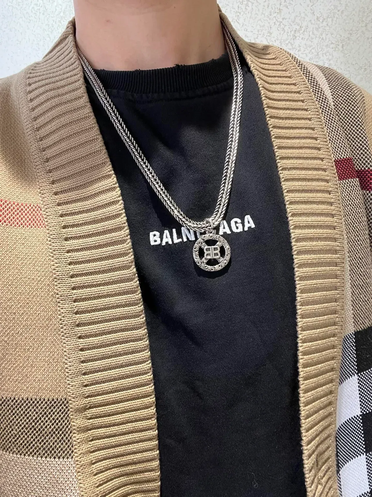 Balenciaga BB 编织链 精致吊坠项链 5
