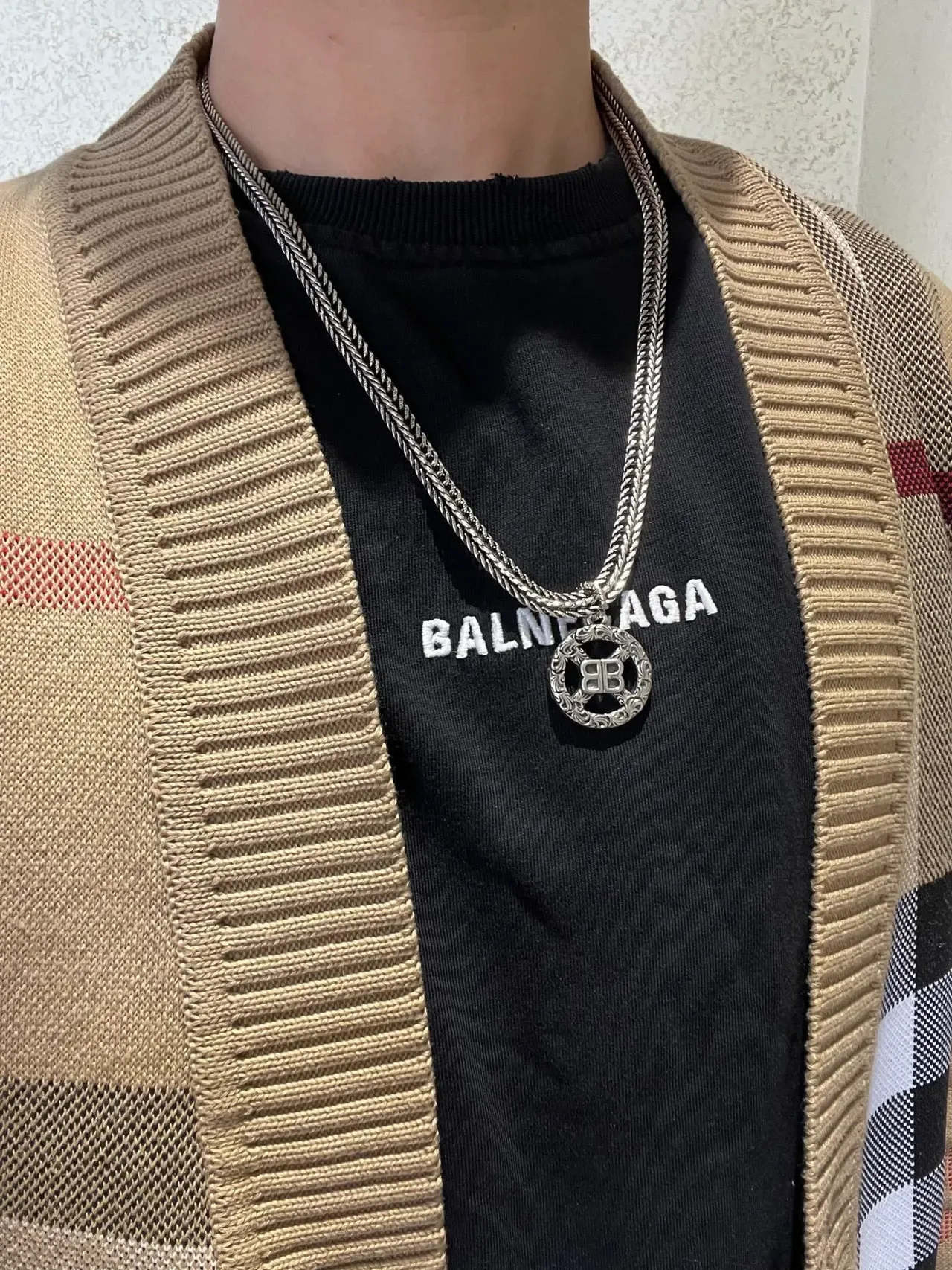 Balenciaga BB 编织链 精致吊坠项链 8