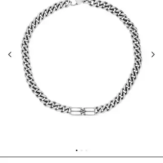 Balenciaga BB Logo ट्विस्ट चेन प्राचीन चांदी हार