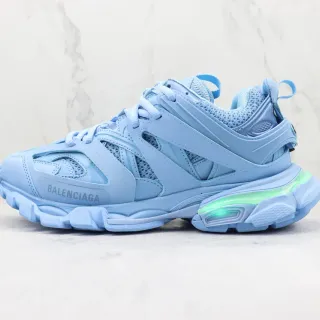 Balenciaga Chaussures Chunky à Semelle Bleu Vert et Construction de Cage en Couches