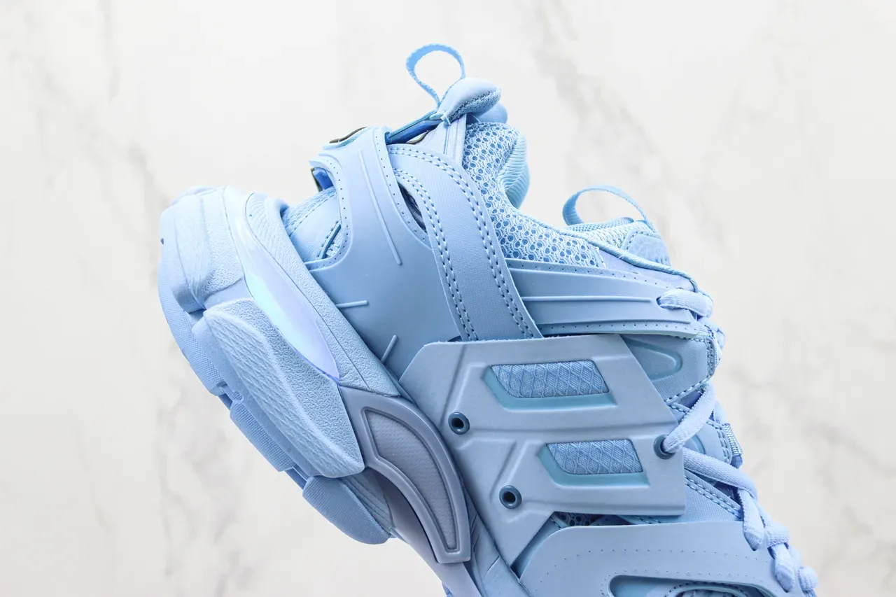 Balenciaga Chaussures Chunky à Semelle Bleu Vert et Construction de Cage en Couches 5