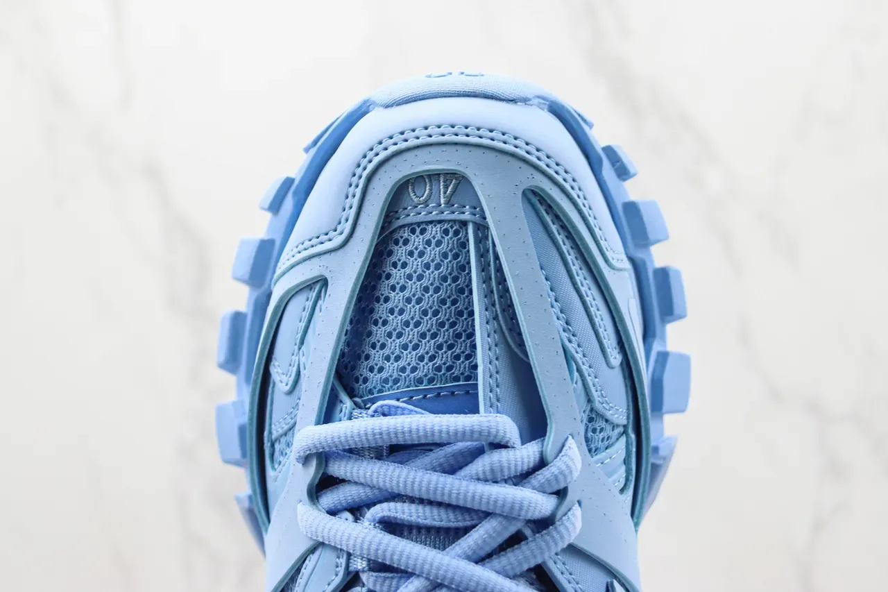 Balenciaga Chaussures Chunky à Semelle Bleu Vert et Construction de Cage en Couches 6
