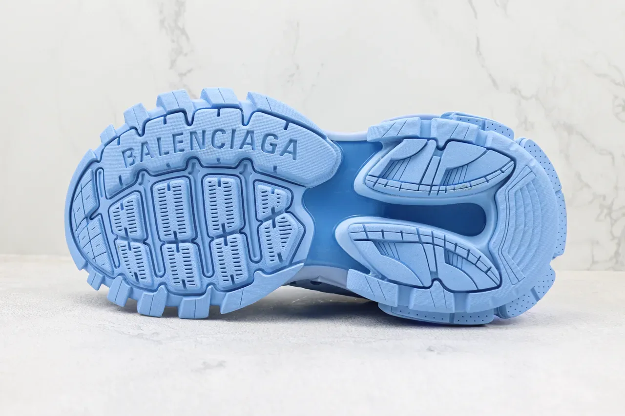 Balenciaga Chaussures Chunky à Semelle Bleu Vert et Construction de Cage en Couches 8