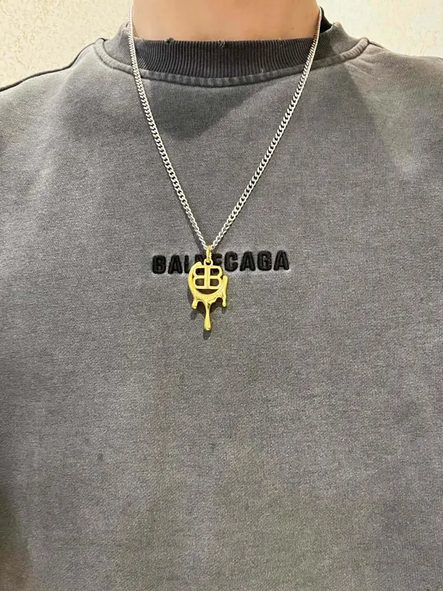 Balenciaga Logo Embroiderizado Suéter Gola Redonda Cinza Lavado Acanalado 7