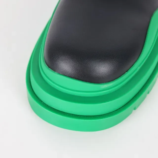Balenciaga Le Cagole Bottes Chelsea Noir et Vert 5