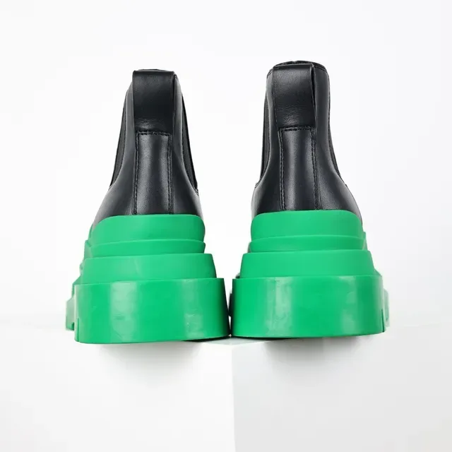Balenciaga Le Cagole Bottes Chelsea Noir et Vert 8