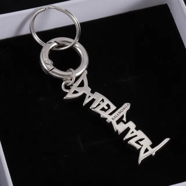 Balenciaga Logo Llaveros Colgantes Plata Metálica Joyería 3