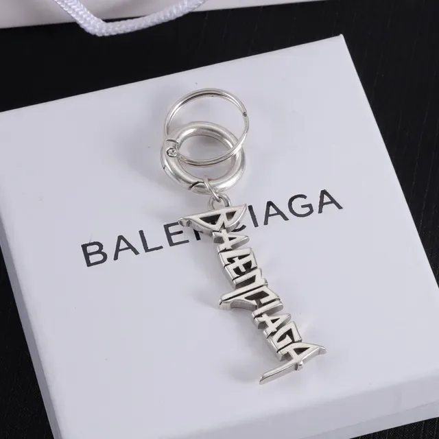 Balenciaga Logo Llaveros Colgantes Plata Metálica Joyería 5