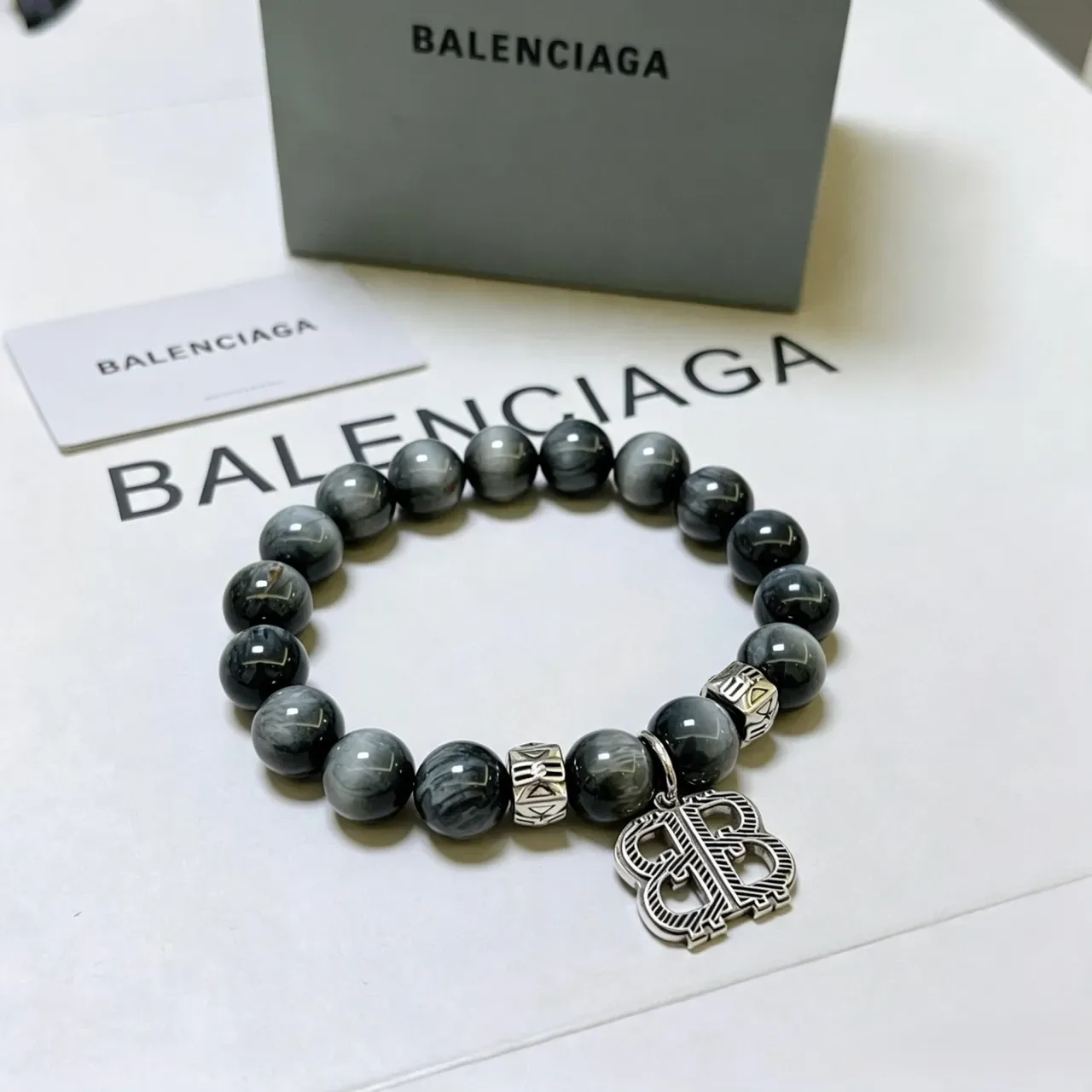 Balenciaga Monogram Charm Beaded Bracelet 3