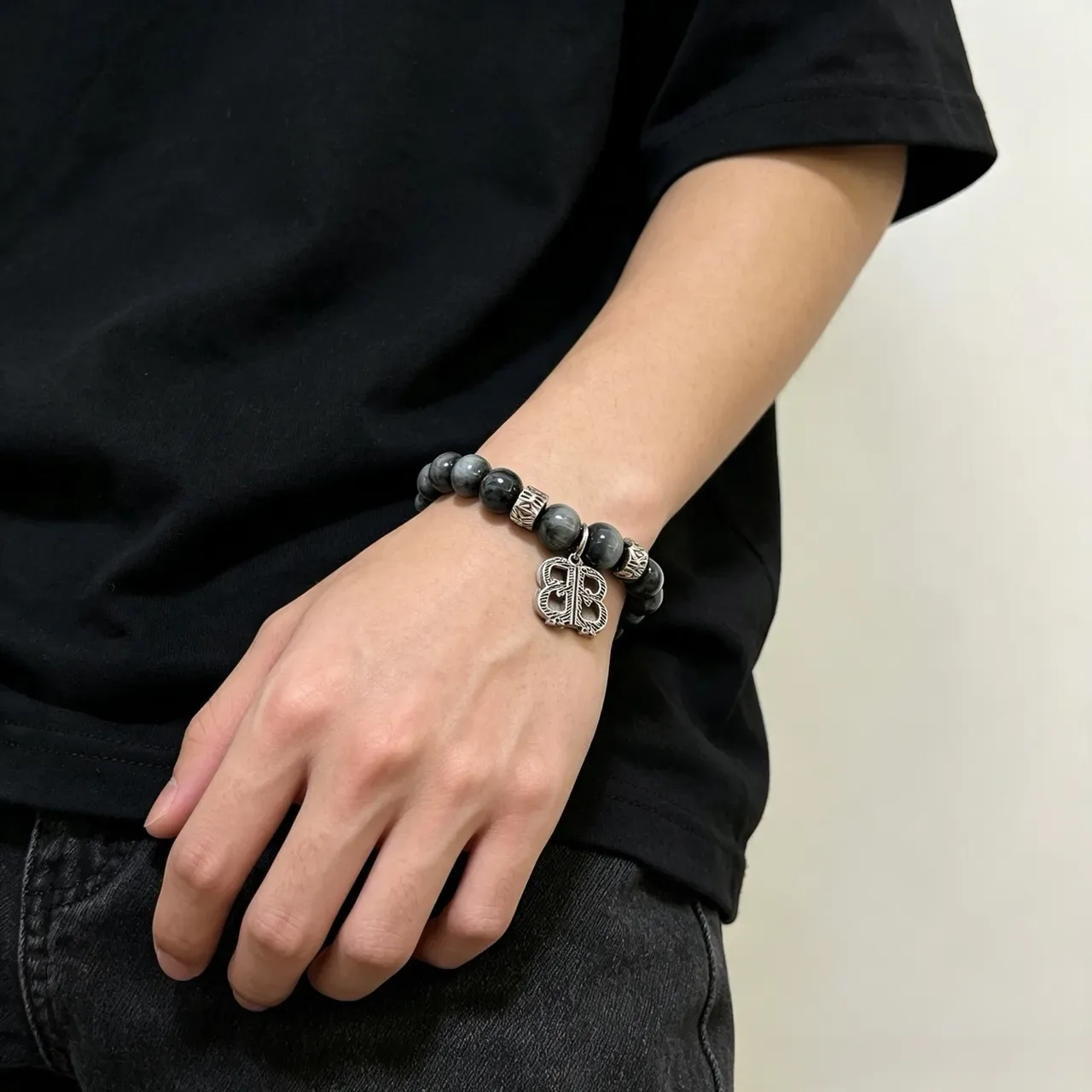 Balenciaga Monogram Charm Beaded Bracelet 4