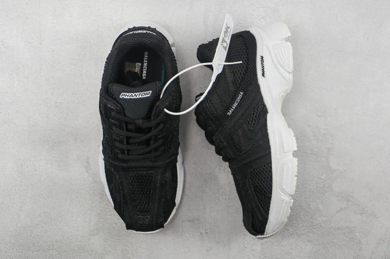 Balenciaga Phantom Chaussures Chunky Noires en Maille 3