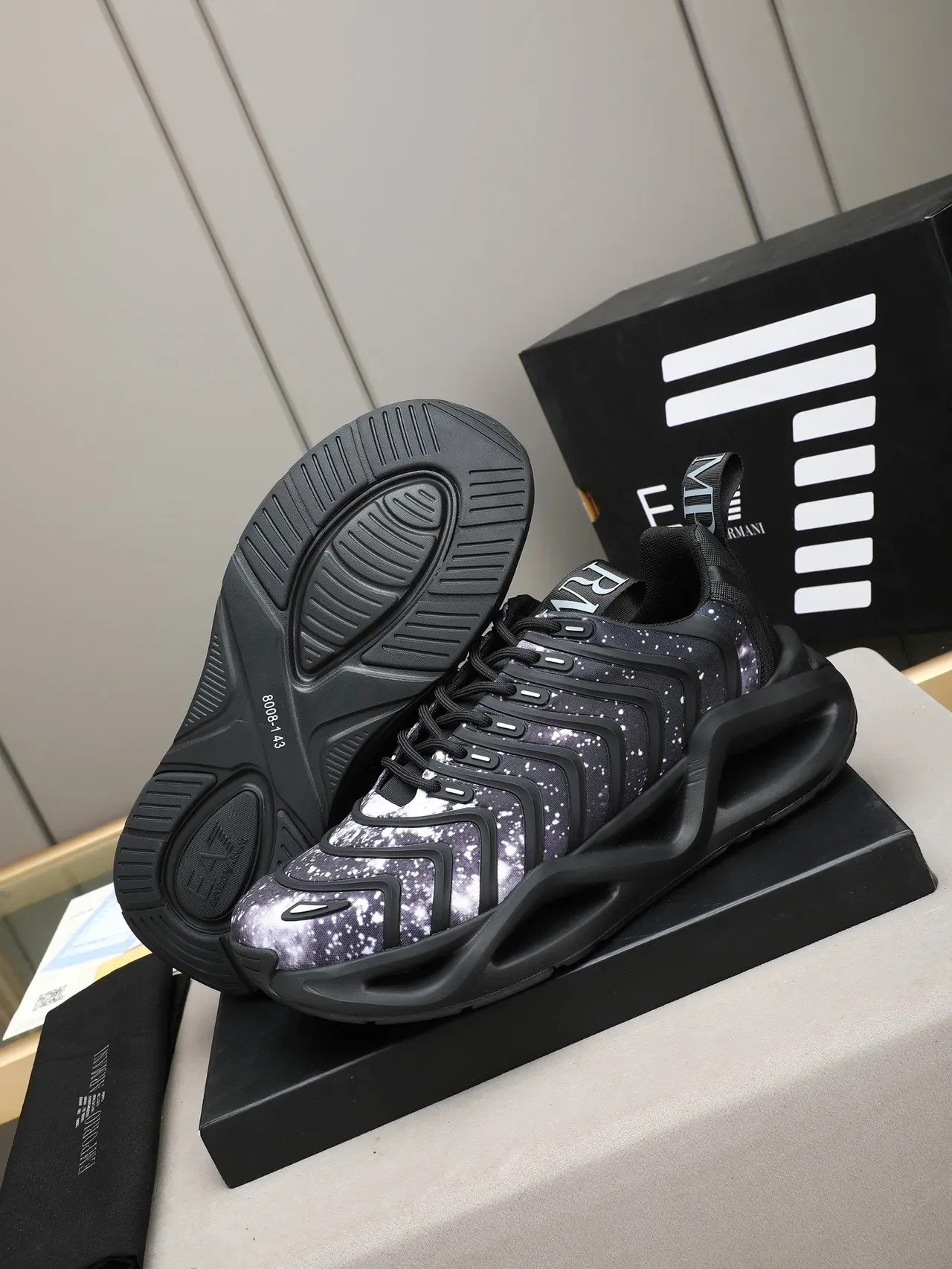 Balenciaga Purple Black Sculpted Geometric Sole Galaxy-Print Upper Chunky Sneakers 4