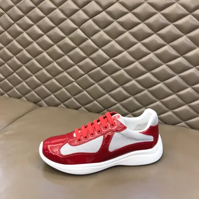 Balenciaga Red White Glossy Patent Mesh Panels Chunky Sneakers 5