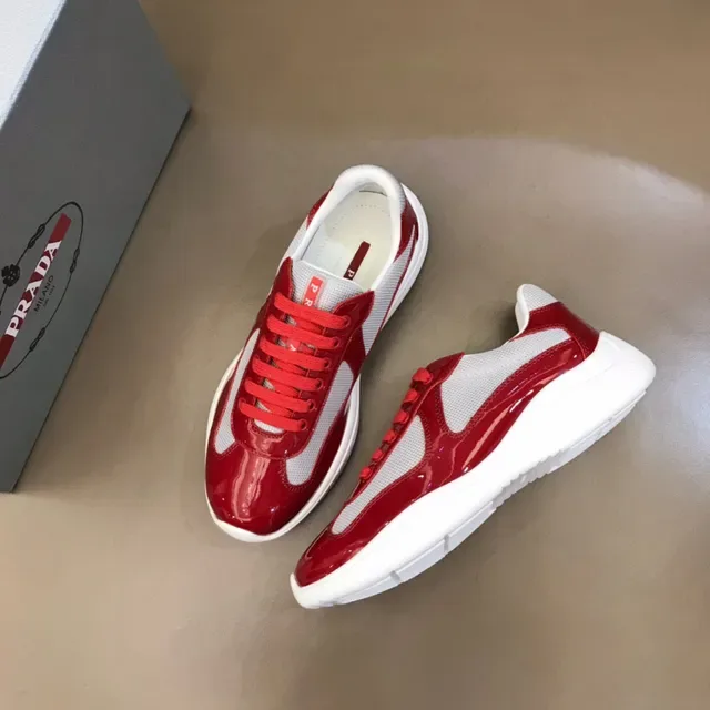Balenciaga Red White Glossy Patent Mesh Panels Chunky Sneakers 8