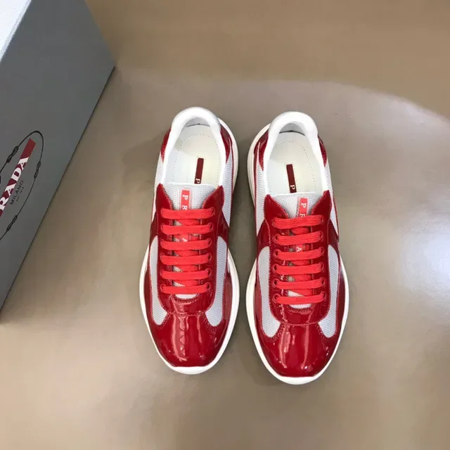 Balenciaga Red White Glossy Patent Mesh Panels Chunky Sneakers 9