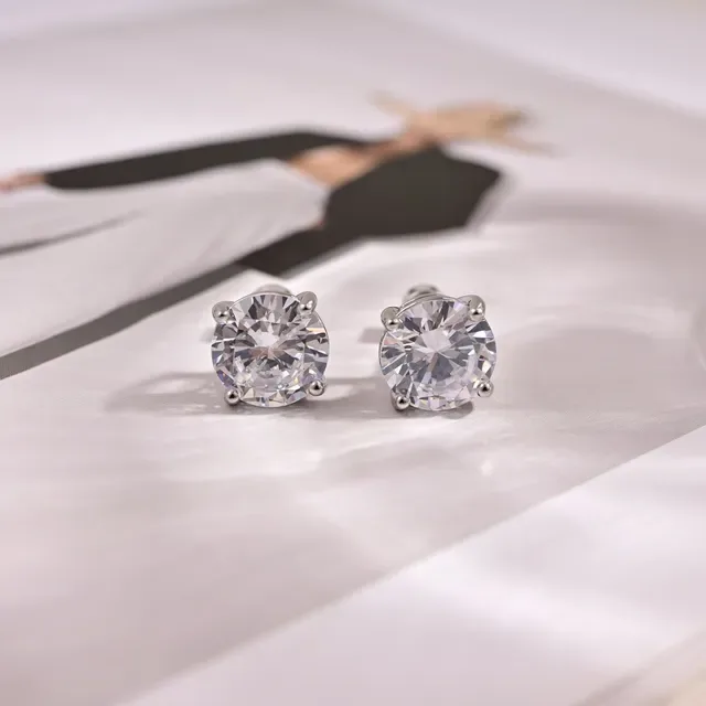 Balenciaga Round Solitaire Stud Earrings 5