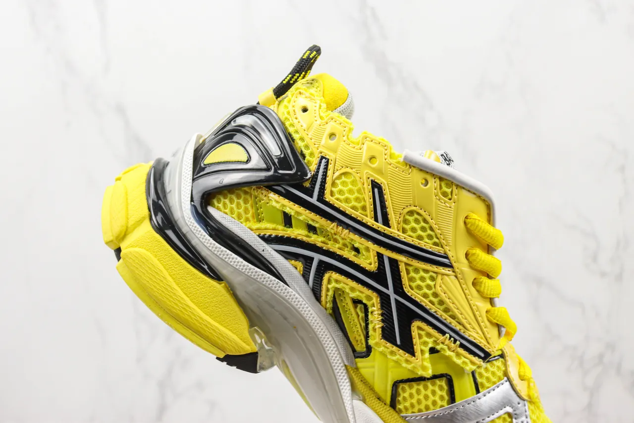 Balenciaga Runner Bright Yellow Black White Chunky Sneakers 5