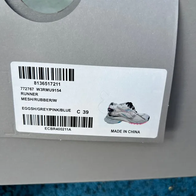 Balenciaga Runner Light Gray Pink Cyan Chunky Sneakers 2