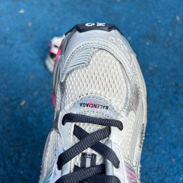 Balenciaga Runner Light Gray Pink Cyan Chunky Sneakers 4