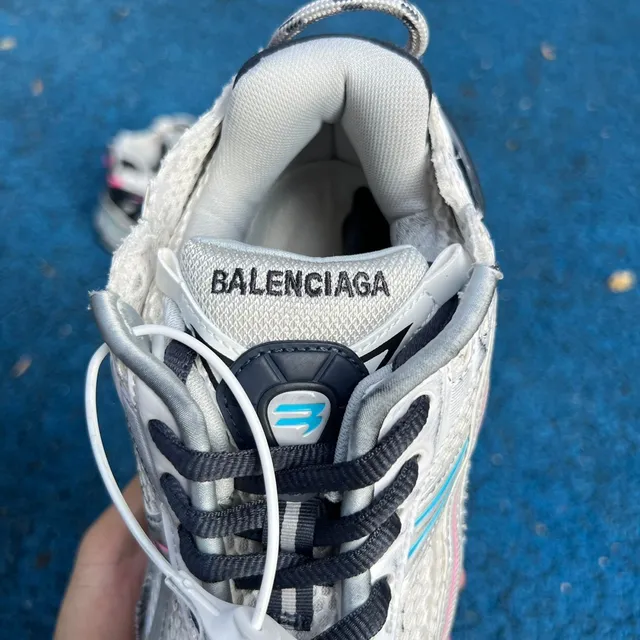 Balenciaga Runner Light Gray Pink Cyan Chunky Sneakers 5