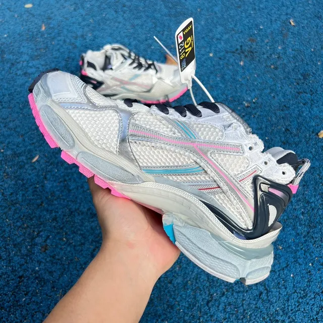 Balenciaga Runner Light Gray Pink Cyan Chunky Sneakers 7