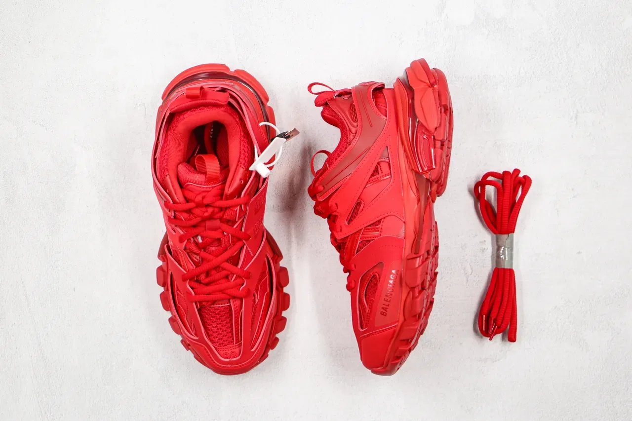Balenciaga Runner Monochromatic Red Chunky Sneakers 8