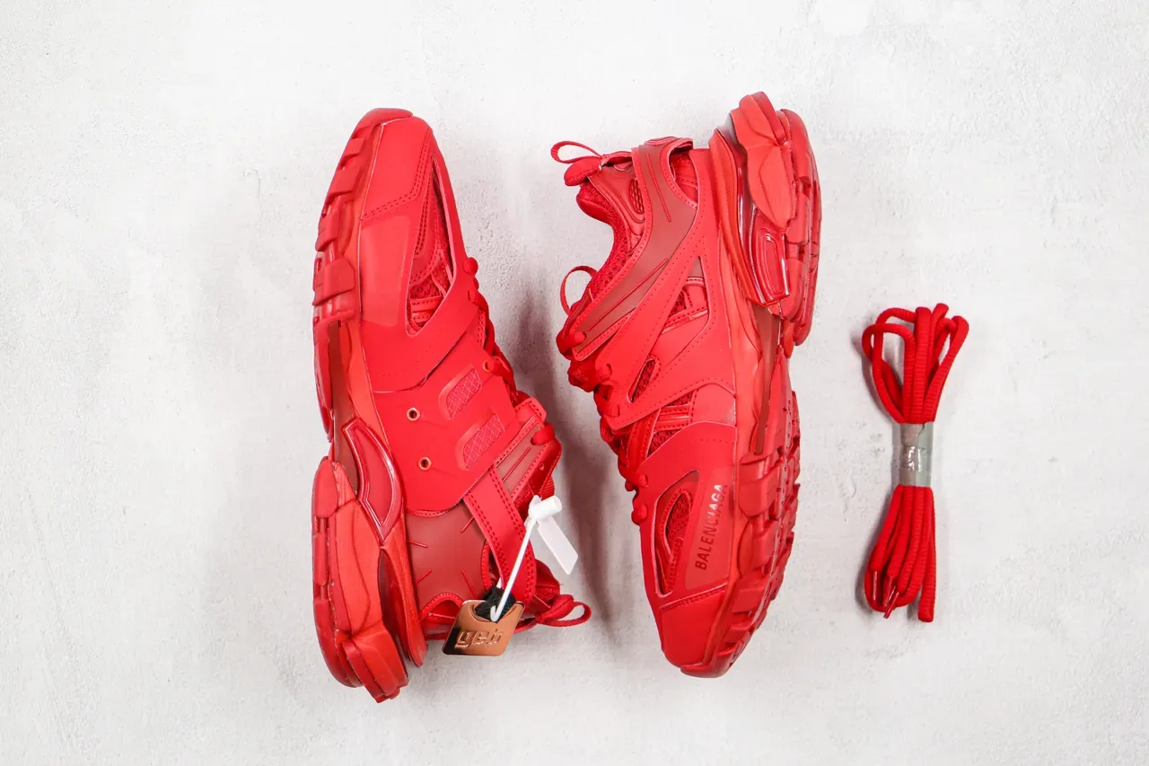 Balenciaga Runner Monochromatic Red Chunky Sneakers 9
