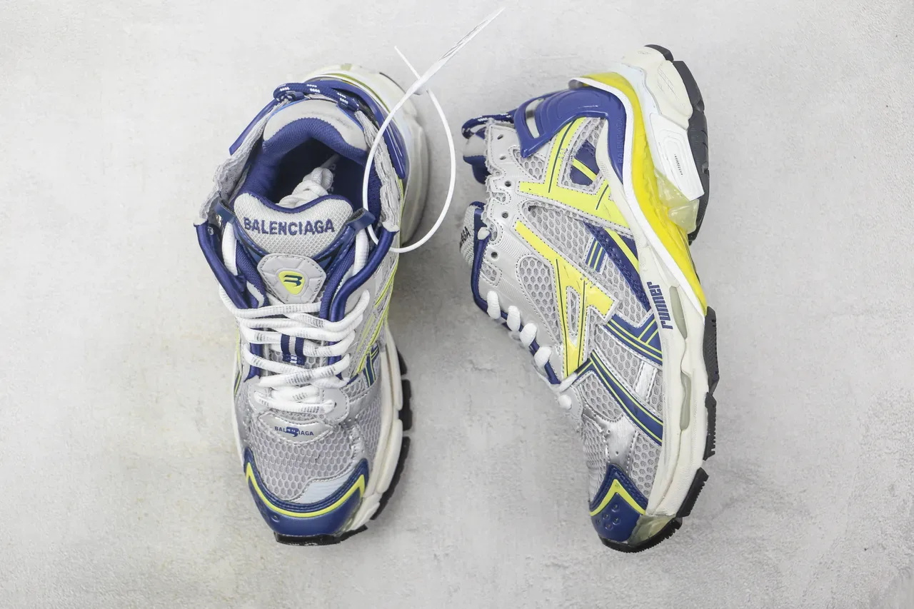 Balenciaga Runner White Blue Yellow Chunky Sneakers 3