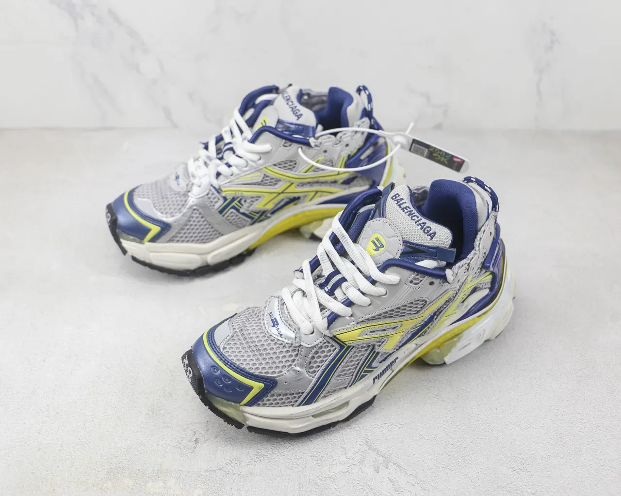 Balenciaga Runner White Blue Yellow Chunky Sneakers 4
