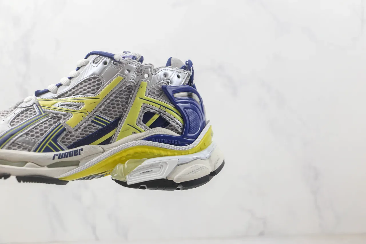 Balenciaga Runner White Blue Yellow Chunky Sneakers 7