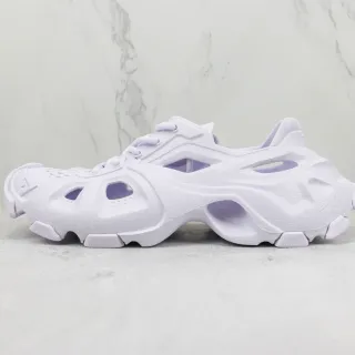 Balenciaga Runner White Purple Monolithic Foam Construction Asymmetric Cutout Detailing Chunky Sneakers