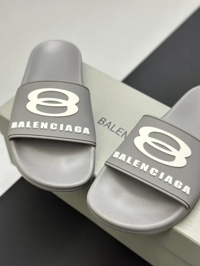 Balenciaga Slide Pink Black Molded Sole Single-Strap Slippers 4