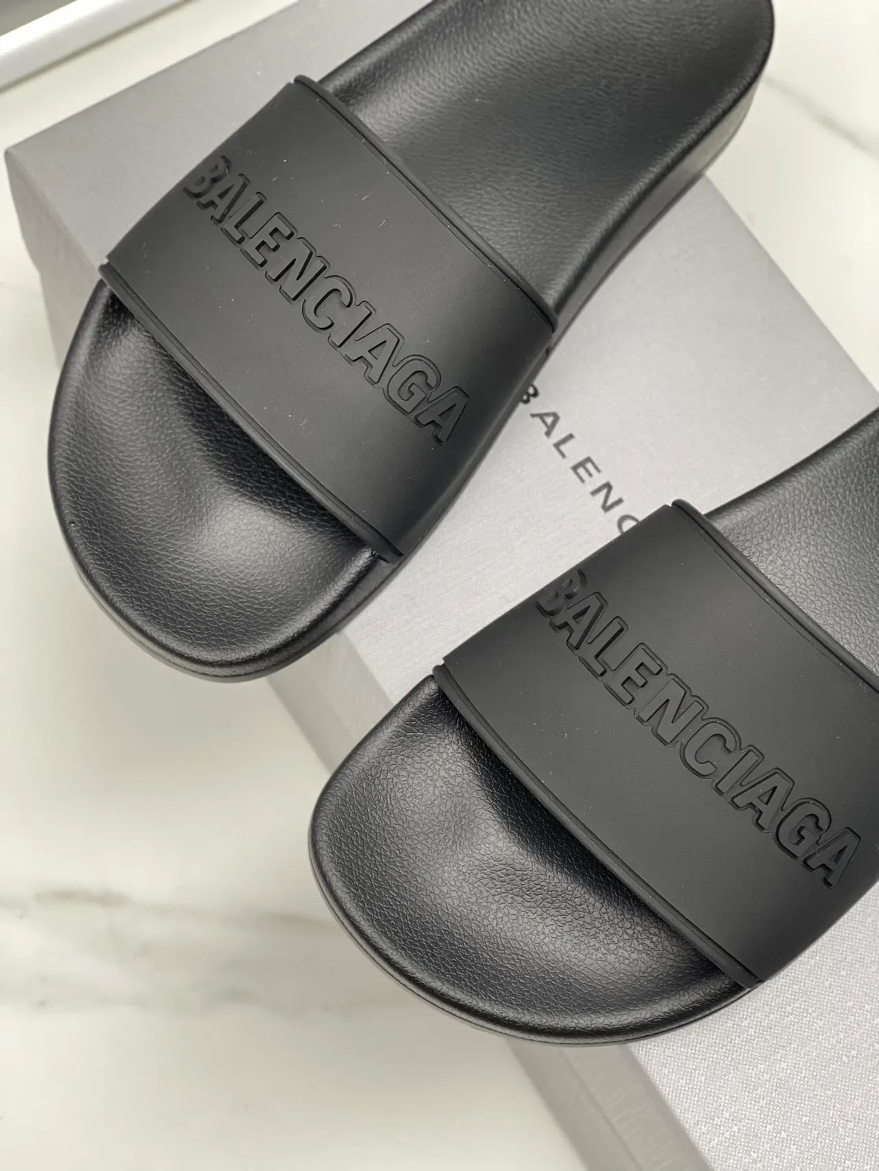 Balenciaga Slide Pink Black Molded Sole Single-Strap Slippers 13
