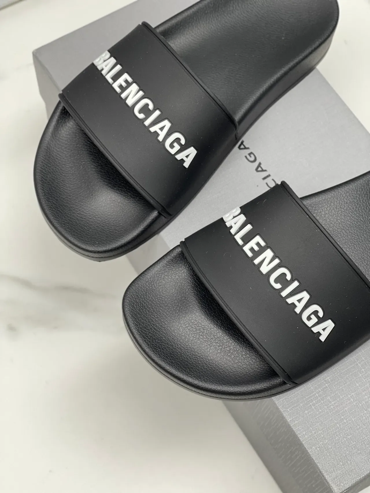 Balenciaga Slide Pink Black Molded Sole Single-Strap Slippers 16