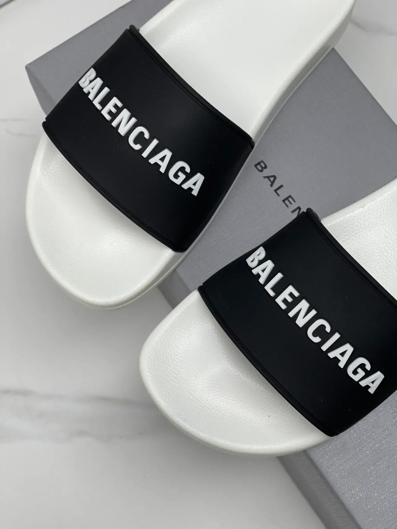 Balenciaga Slide Pink Black Molded Sole Single-Strap Slippers 20