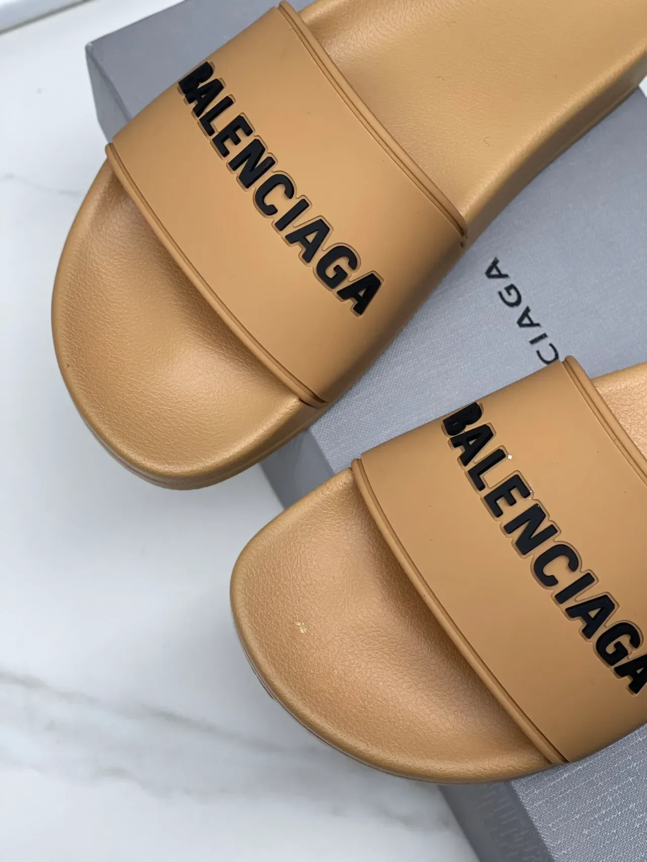 Balenciaga Slide Pink Black Molded Sole Single-Strap Slippers 23