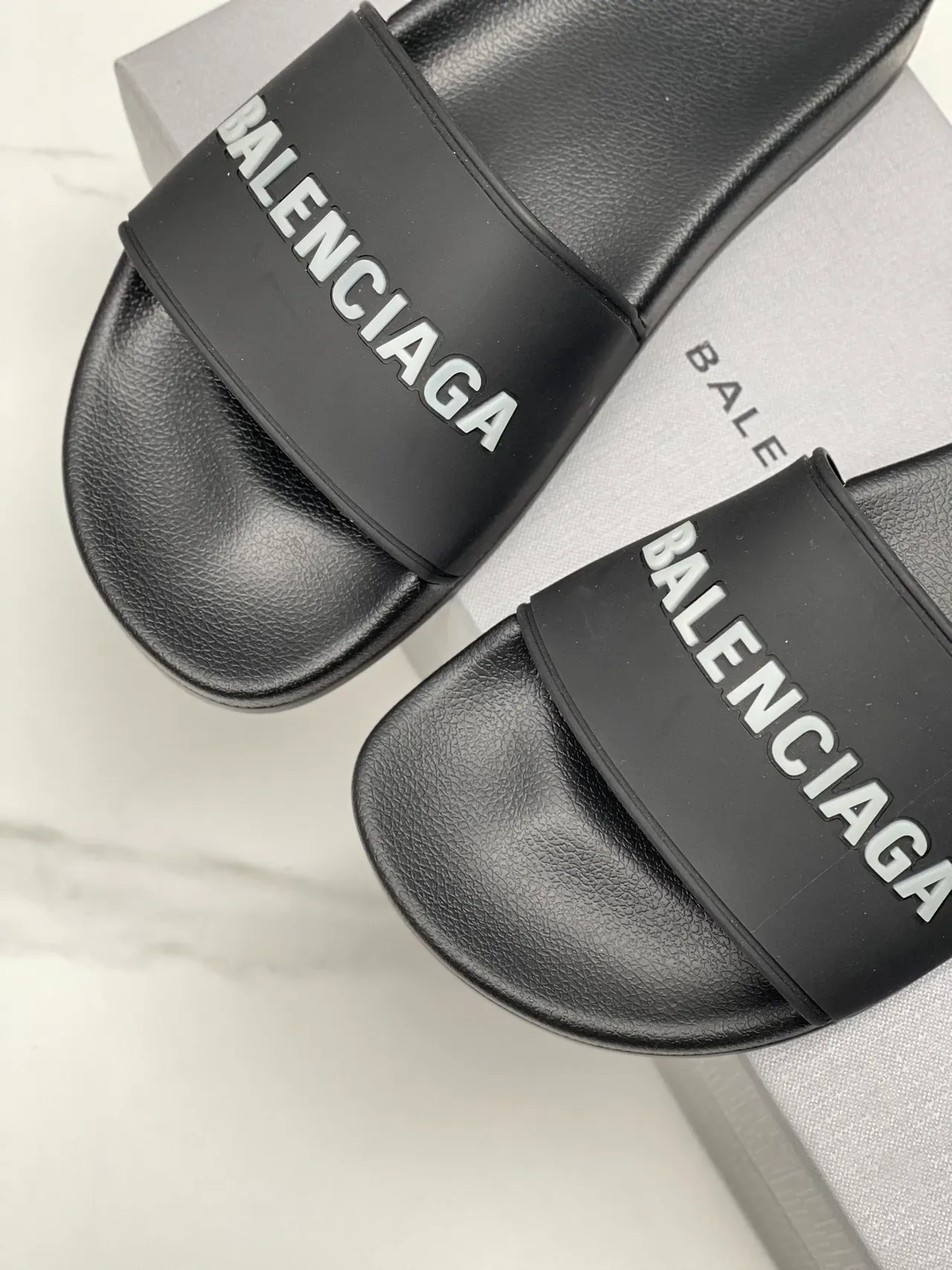 Balenciaga Slide Pink Black Molded Sole Single-Strap Slippers 24