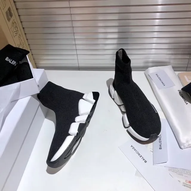 Balenciaga Speed Trainer Black and White Lifestyle Sneakers 3