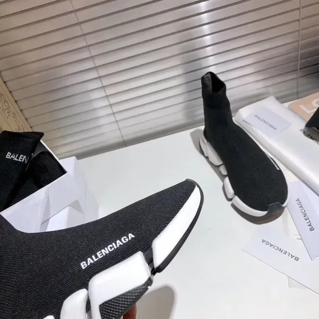 Balenciaga Speed Trainer Black and White Lifestyle Sneakers 4