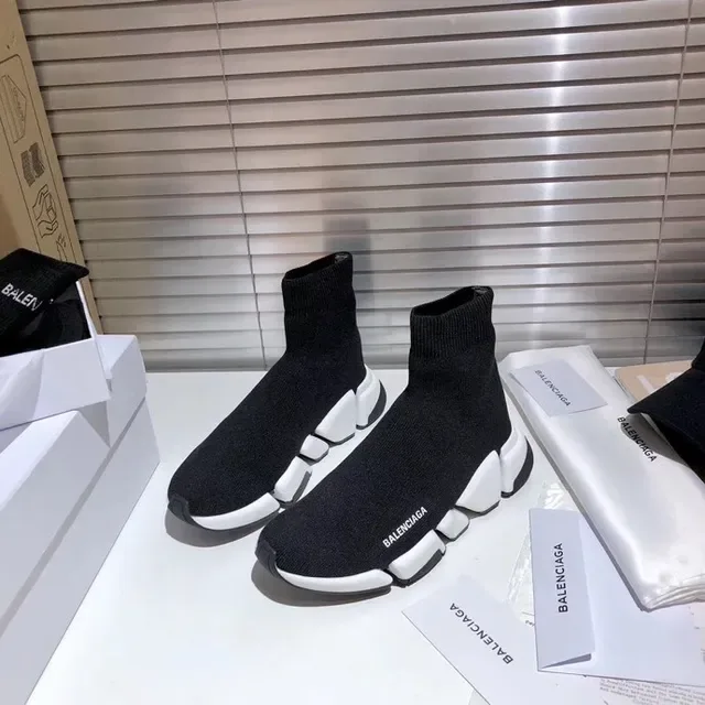 Balenciaga Speed Trainer Black and White Lifestyle Sneakers 5