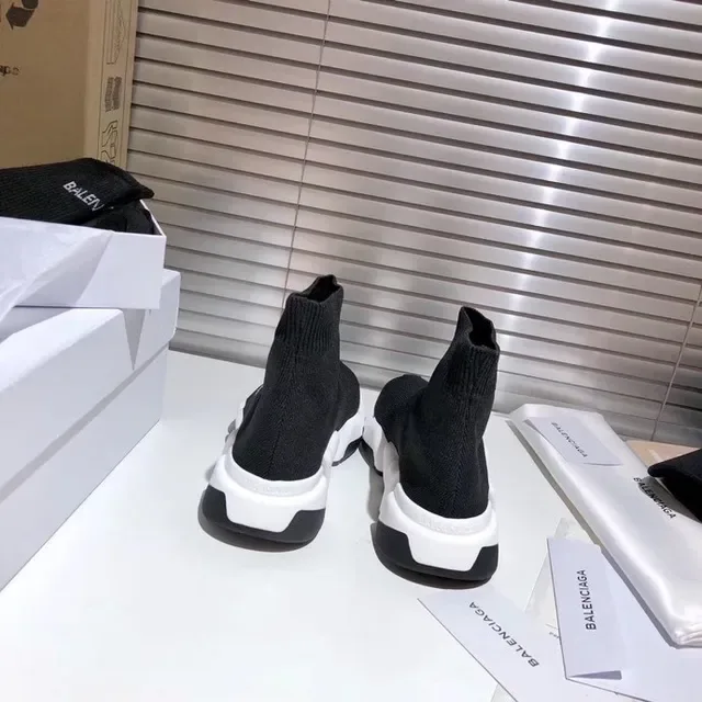 Balenciaga Speed Trainer Black and White Lifestyle Sneakers 6