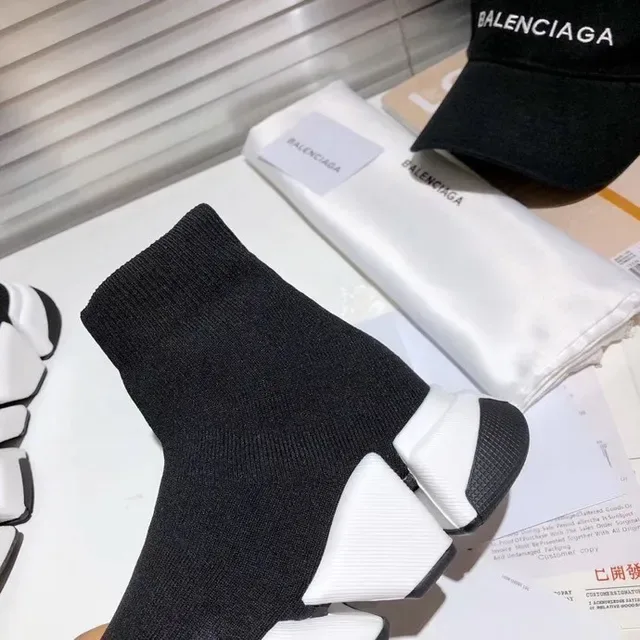 Balenciaga Speed Trainer Black and White Lifestyle Sneakers 7