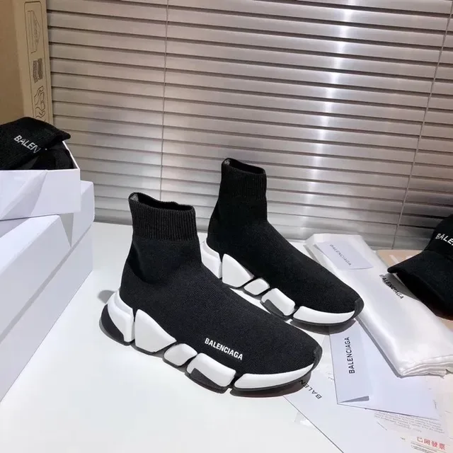 Balenciaga Speed Trainer Black and White Lifestyle Sneakers 9