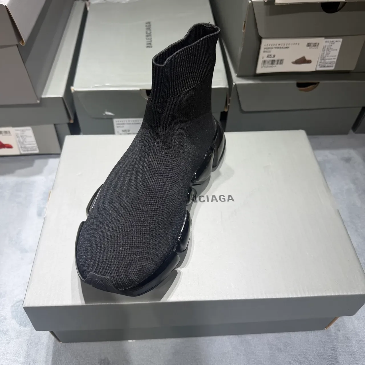 Balenciaga Speed Trainer Tênis Lifestyle Preto Ajuste Meia 3