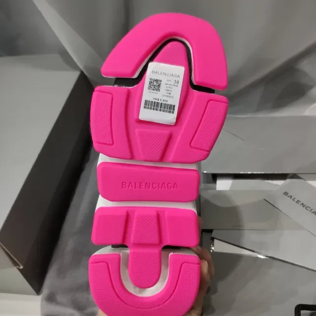 Balenciaga Speed Trainer أسود أبيض وردي لايف ستايل سنيكرز 2